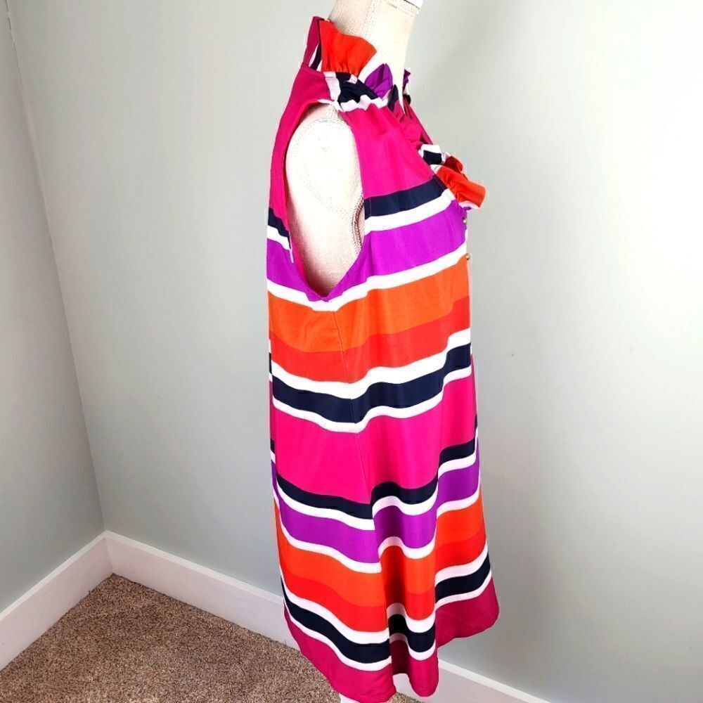 SOUTHERN FROCK WOMEN'S SHIFT SLEEVELESS RUFFLE NECKLINE DRESS SIZE LARGE - Picture 4 of 8